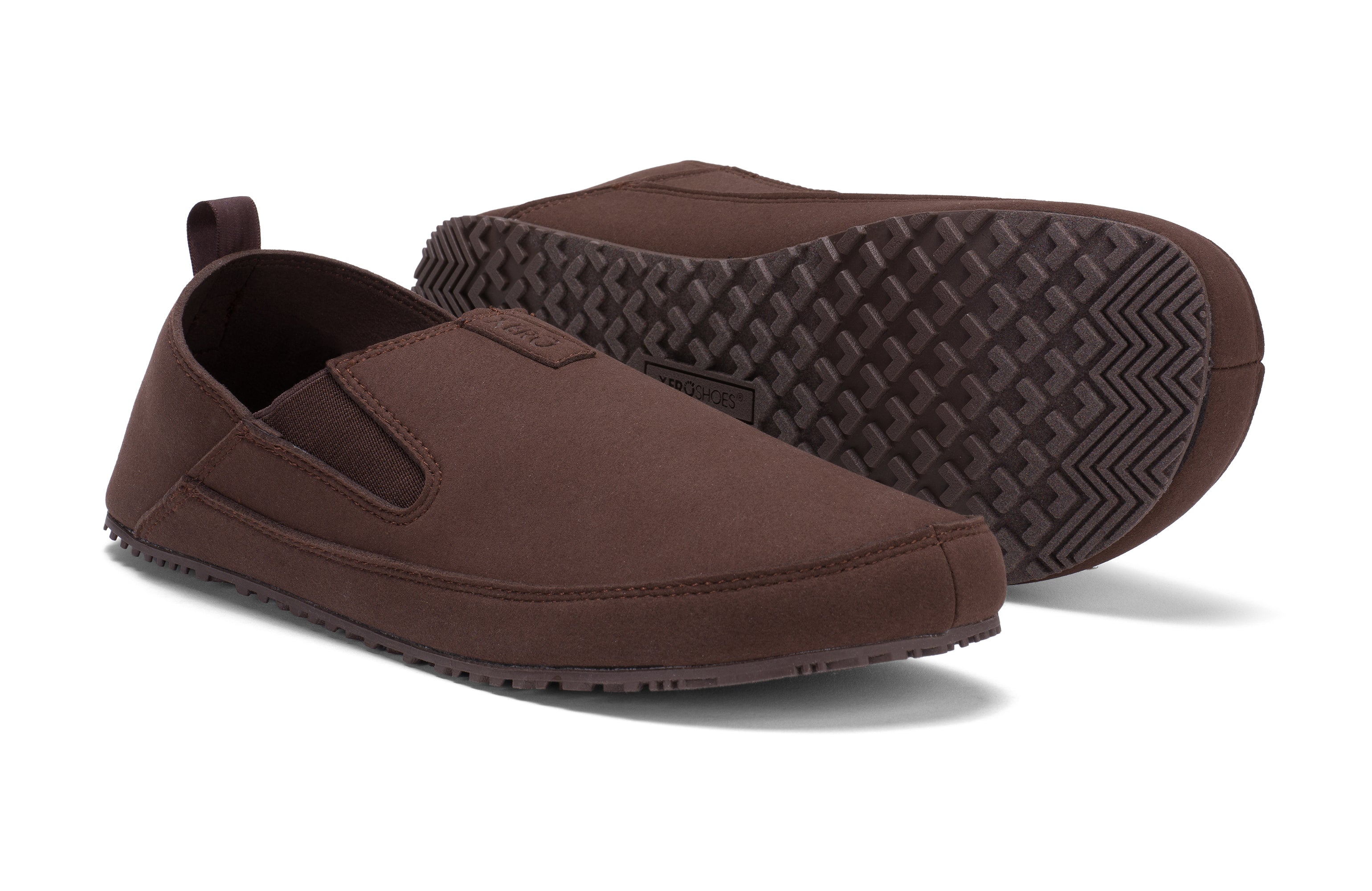 Xero Shoes Sunrise Mens barfods campsko og teltsko til mænd i farven brown, par