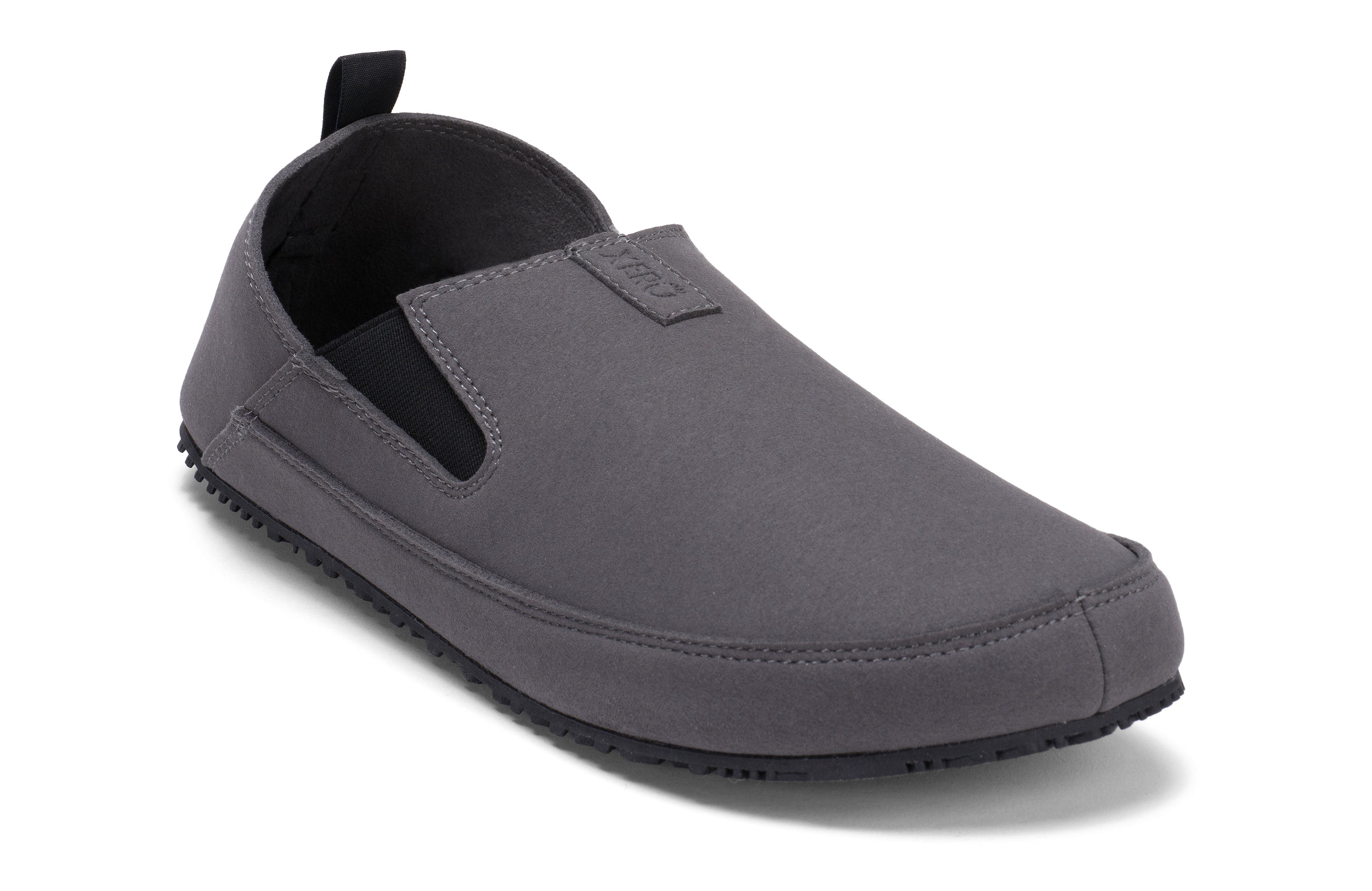 Xero Shoes Sunrise Mens barfods campsko og teltsko til mænd i farven gray, vinklet