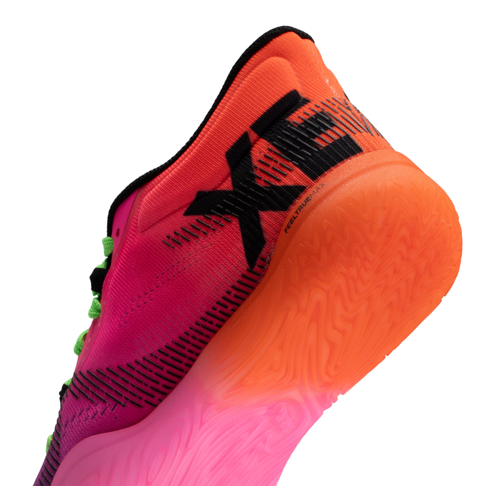 Xero Shoes X2 barfodssko til dame i farven Vivid Purple / Neon Multi, detalje af hælen