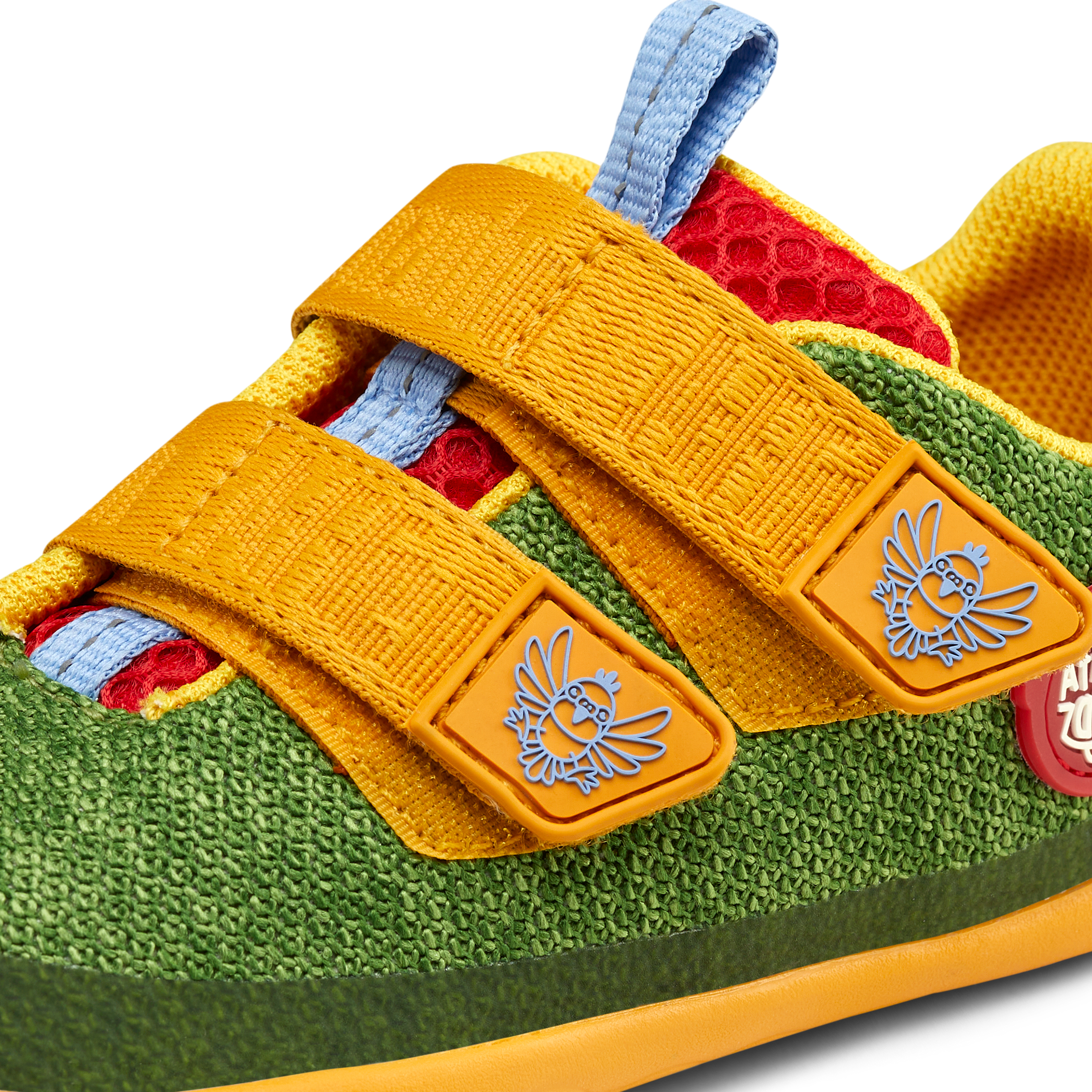 Affenzahn Knit Happy barfods sneakers til børn i farven bird of paradise, detalje