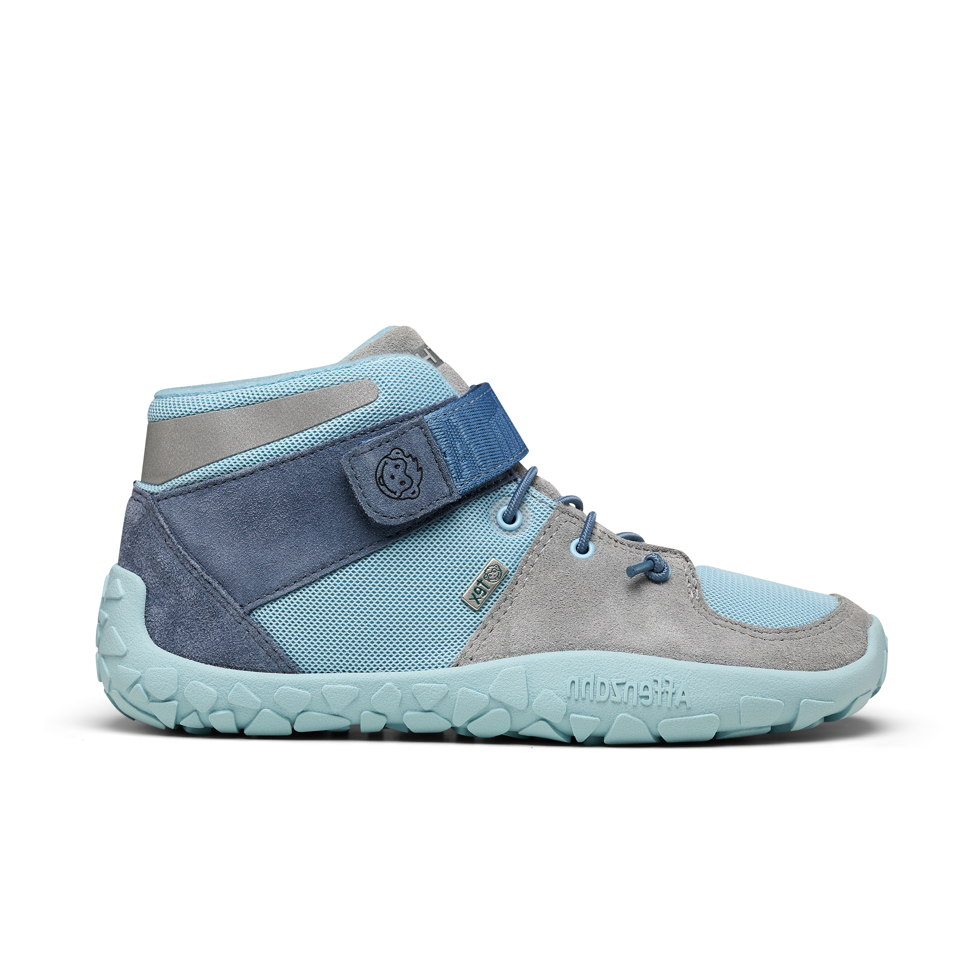 Affenzahn Mid Boot Leather Dreamer barfods vinter sneakers til børn i farven sky blue, yderside