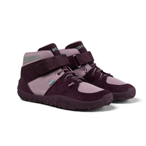 Affenzahn Winter Sneaker Leather Dreamer barfods vinter high sneakers til børn i farven grape, par