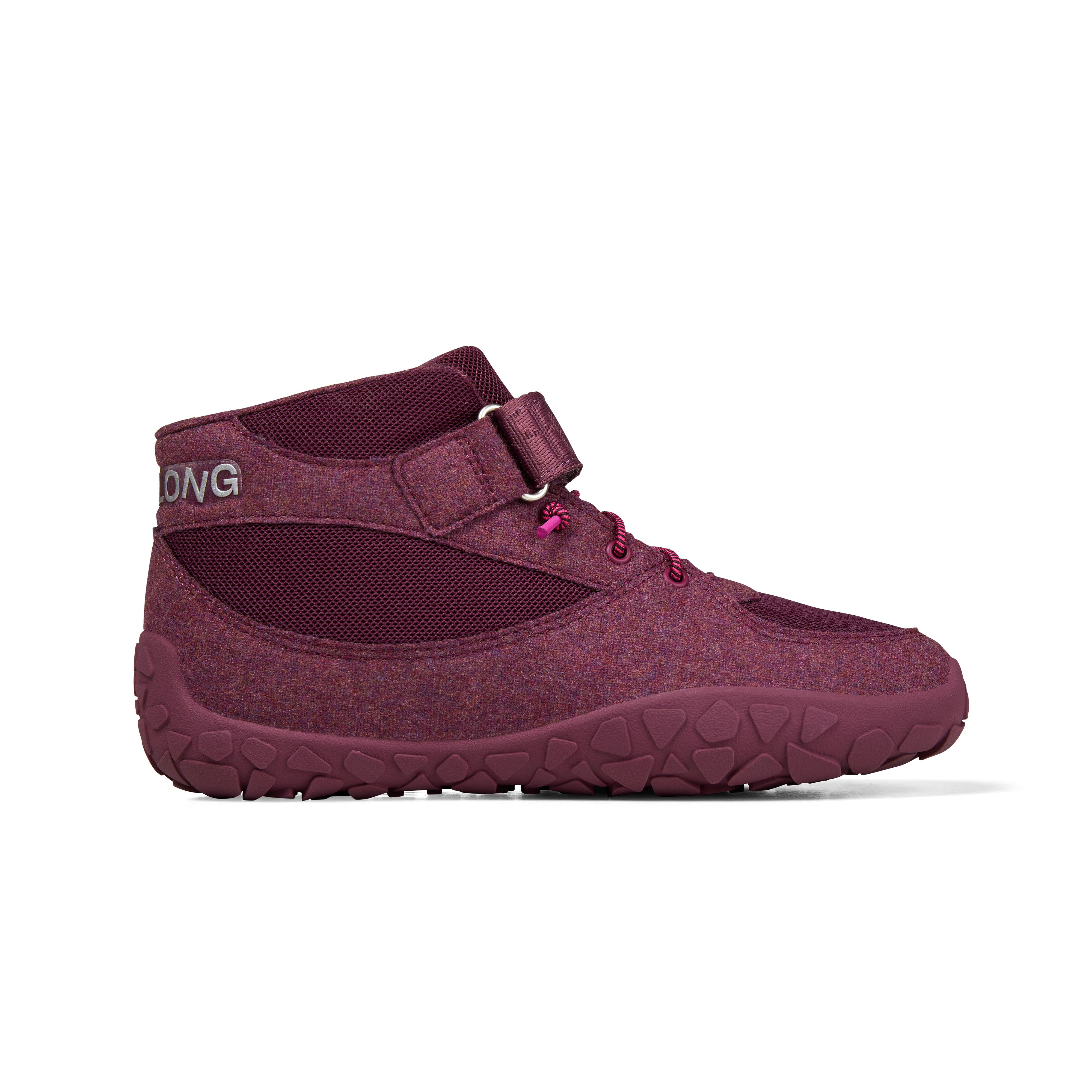 Affenzahn Winter Sneaker Wool Dreamer barfods uld overgangssko til børn i farven berry, inderside