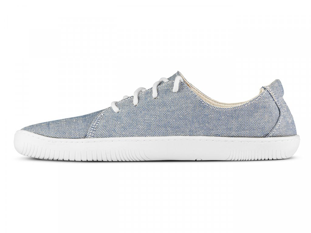 Aylla Nuna Womens barfods canvas sneaker til kvinder i farven blue, inderside