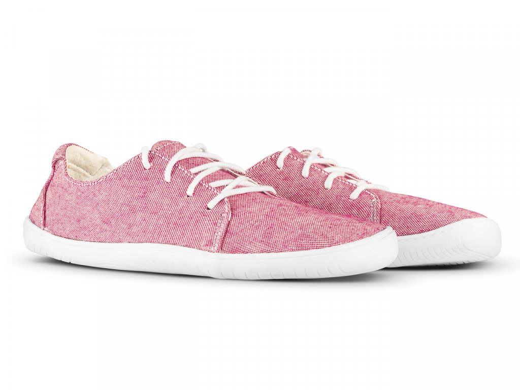 Aylla Nuna Womens barfods canvas sneaker til kvinder i farven red, par