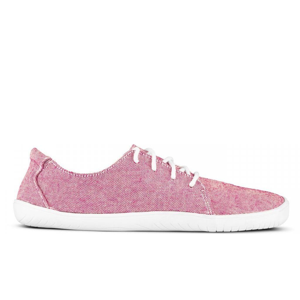 Aylla Nuna Womens barfods canvas sneaker til kvinder i farven red, yderside