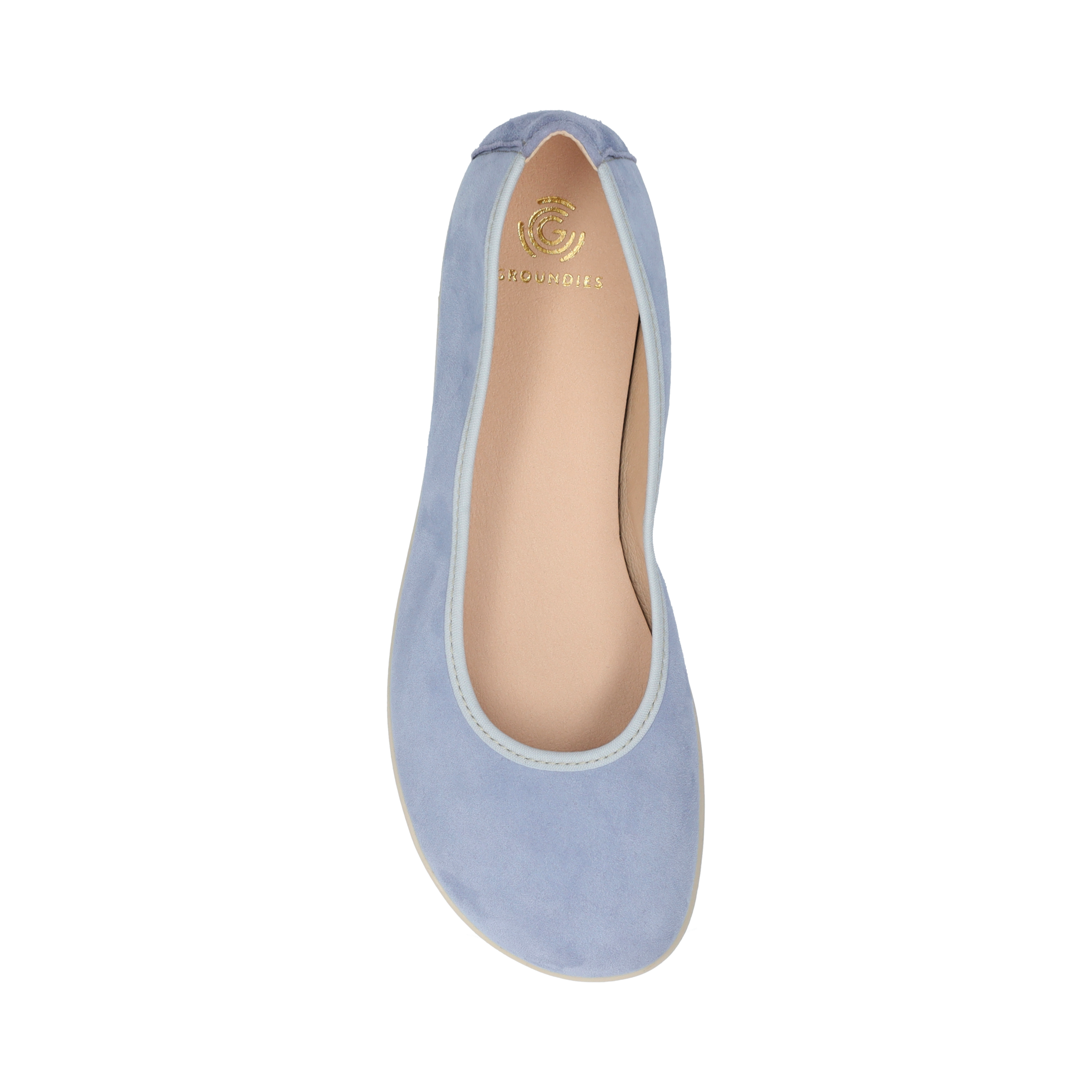 Groundies Lily Soft barfods ballerinaer til kvinder i farven light blue, top