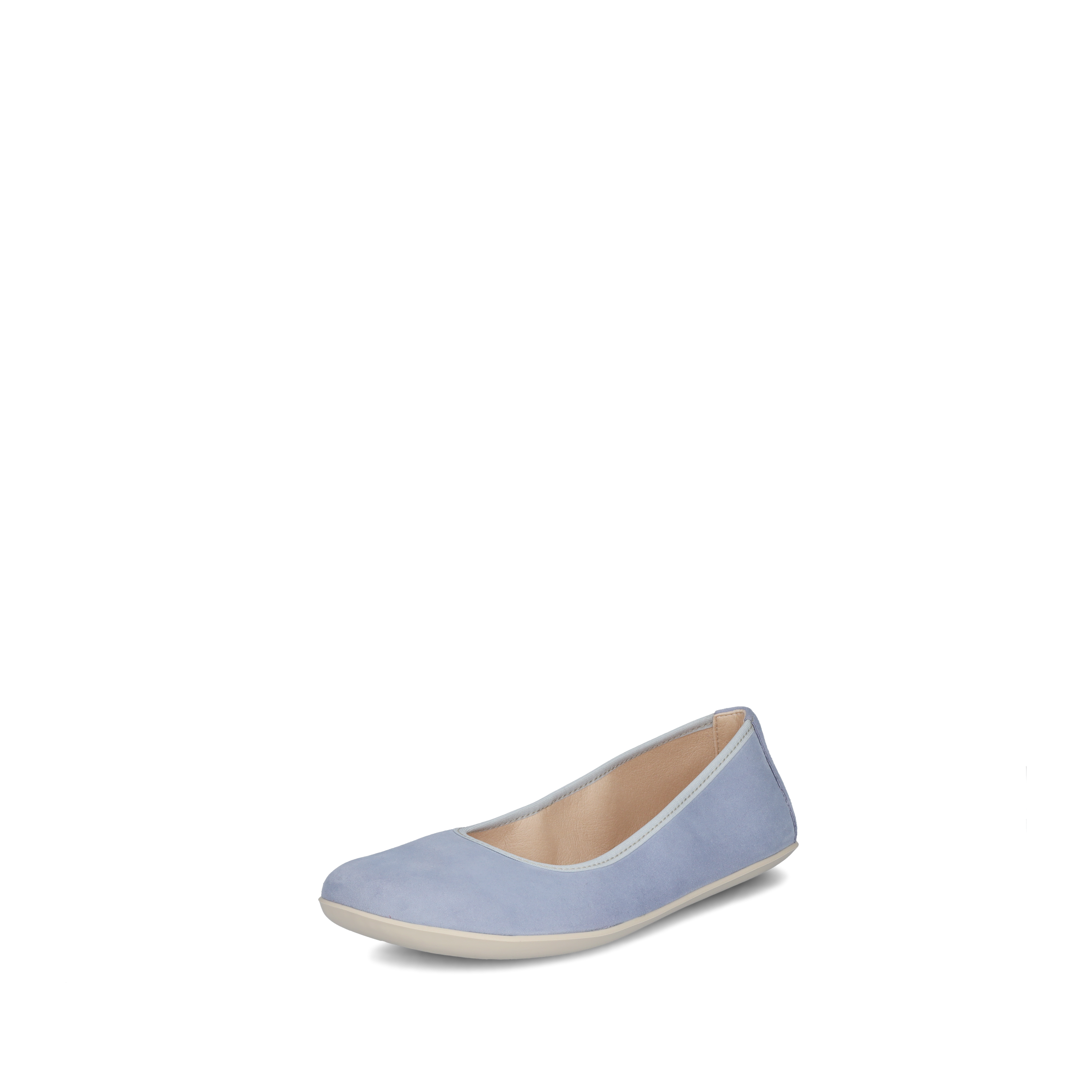 Groundies Lily Soft barfods ballerinaer til kvinder i farven light blue, vinklet