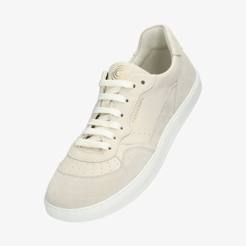 Groundies Nova Women barfods sneakers til kvinder i farven beige, vinklet