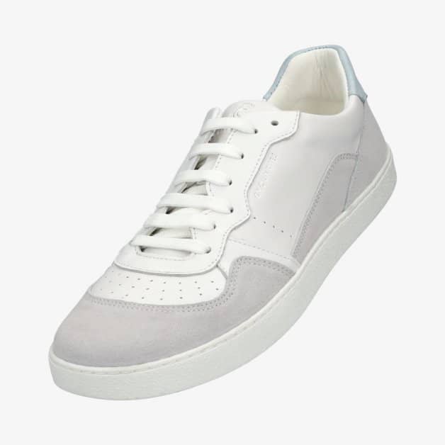 Groundies Nova Women barfods sneakers til kvinder i farven white/blue, vinklet