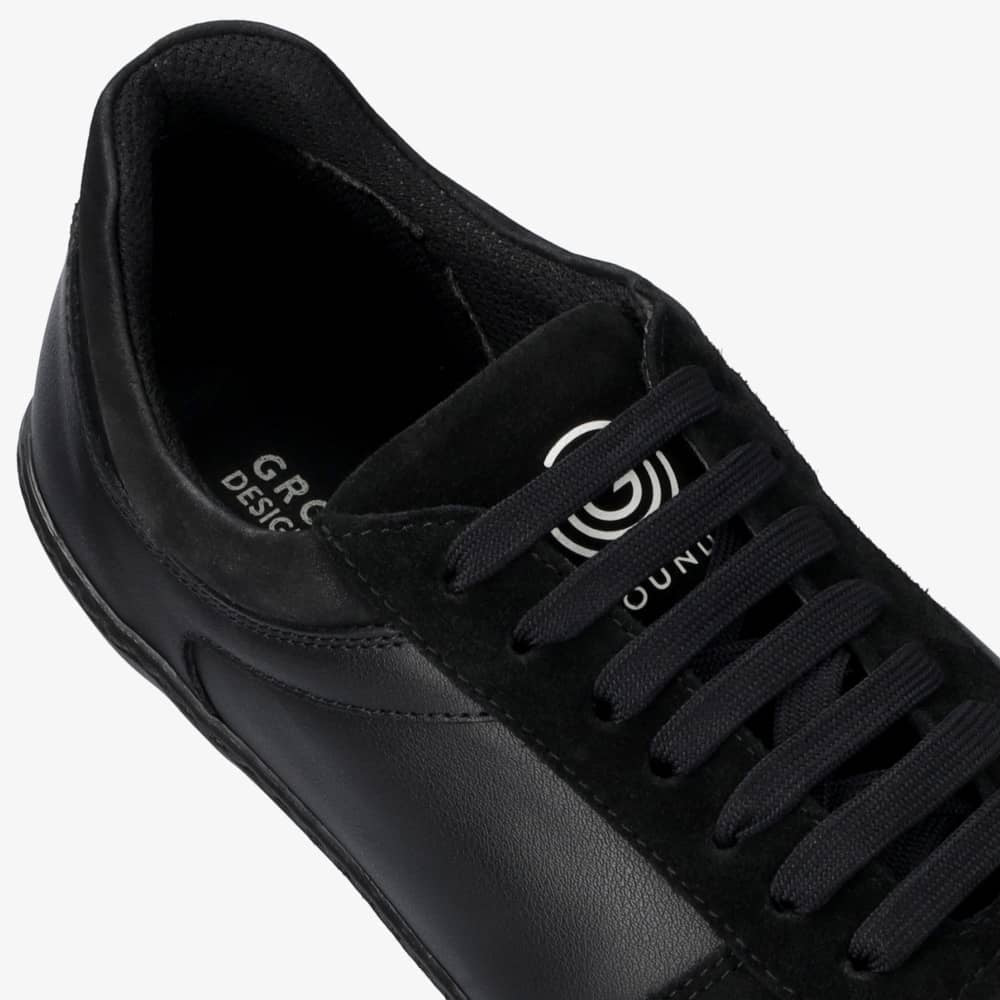 Groundies Orlando Men barfods sneakers til mænd i farven black, detalje