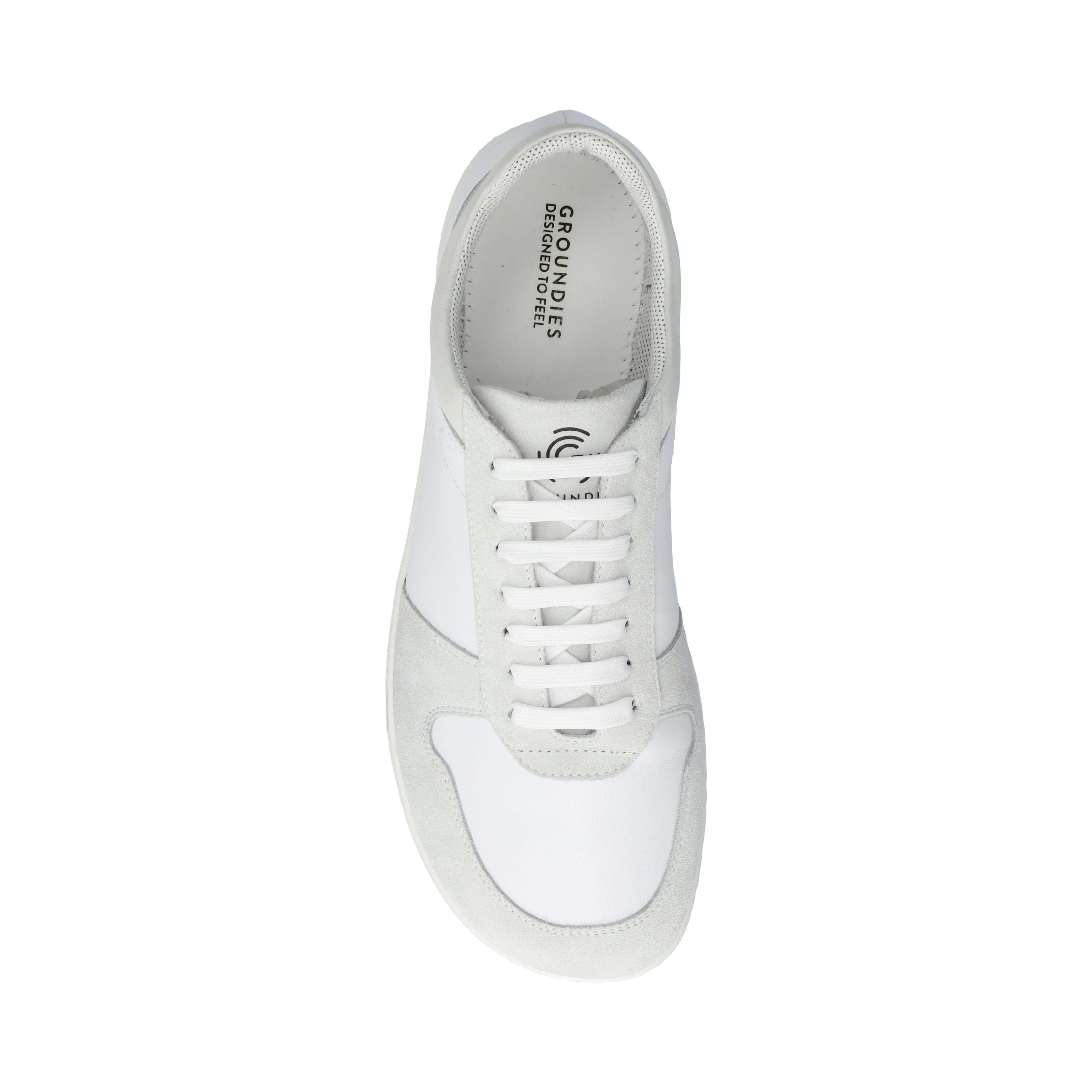 Groundies Orlando Men barfods sneakers til mænd i farven white, top