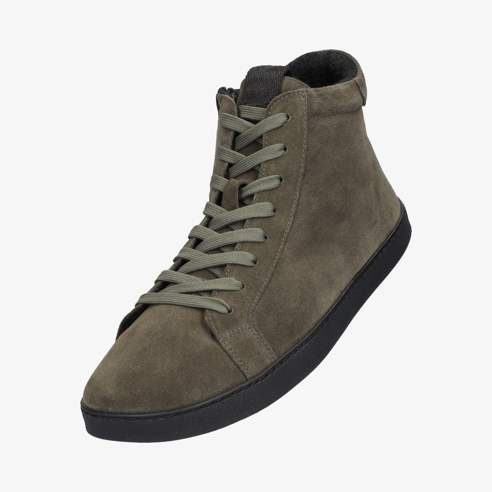 Groundies San Francisco Women barfods vinter sneakers til kvinder i farven green, vinklet