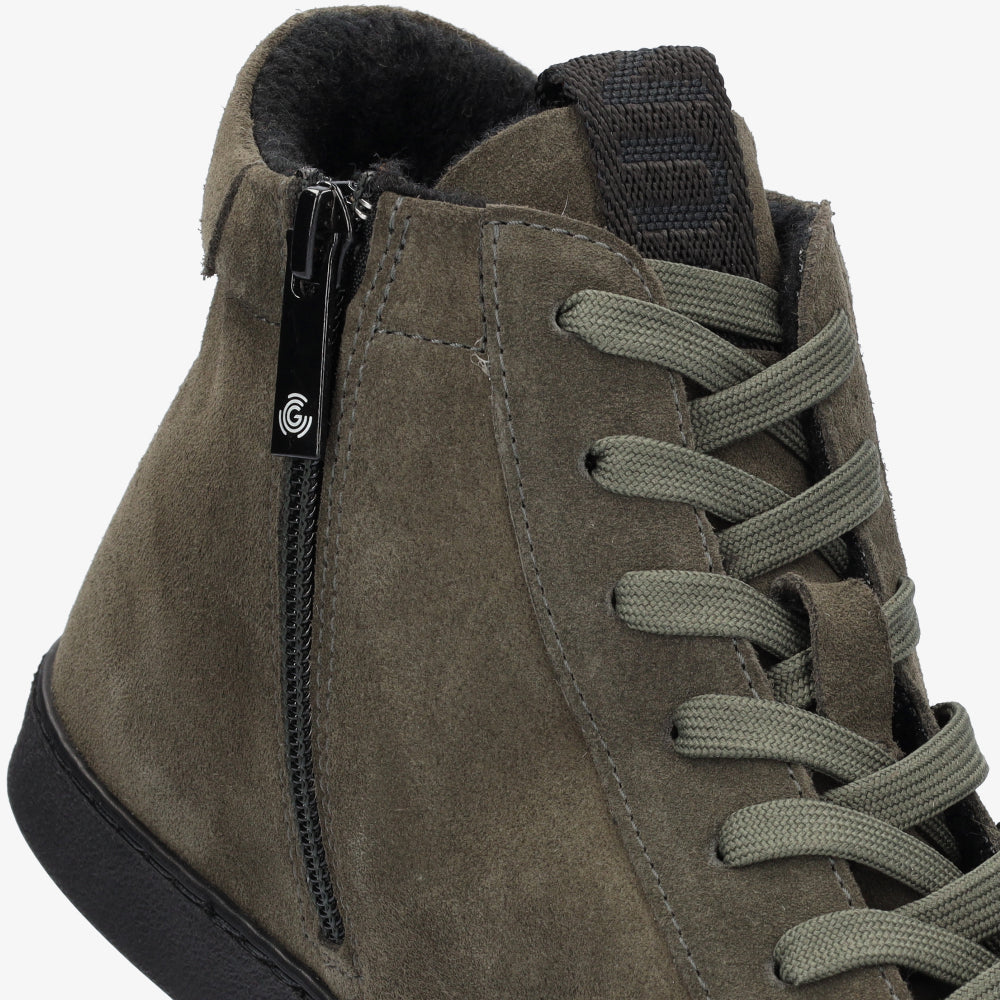 Groundies San Francisco Women barfods vinter sneakers til kvinder i farven green, detalje