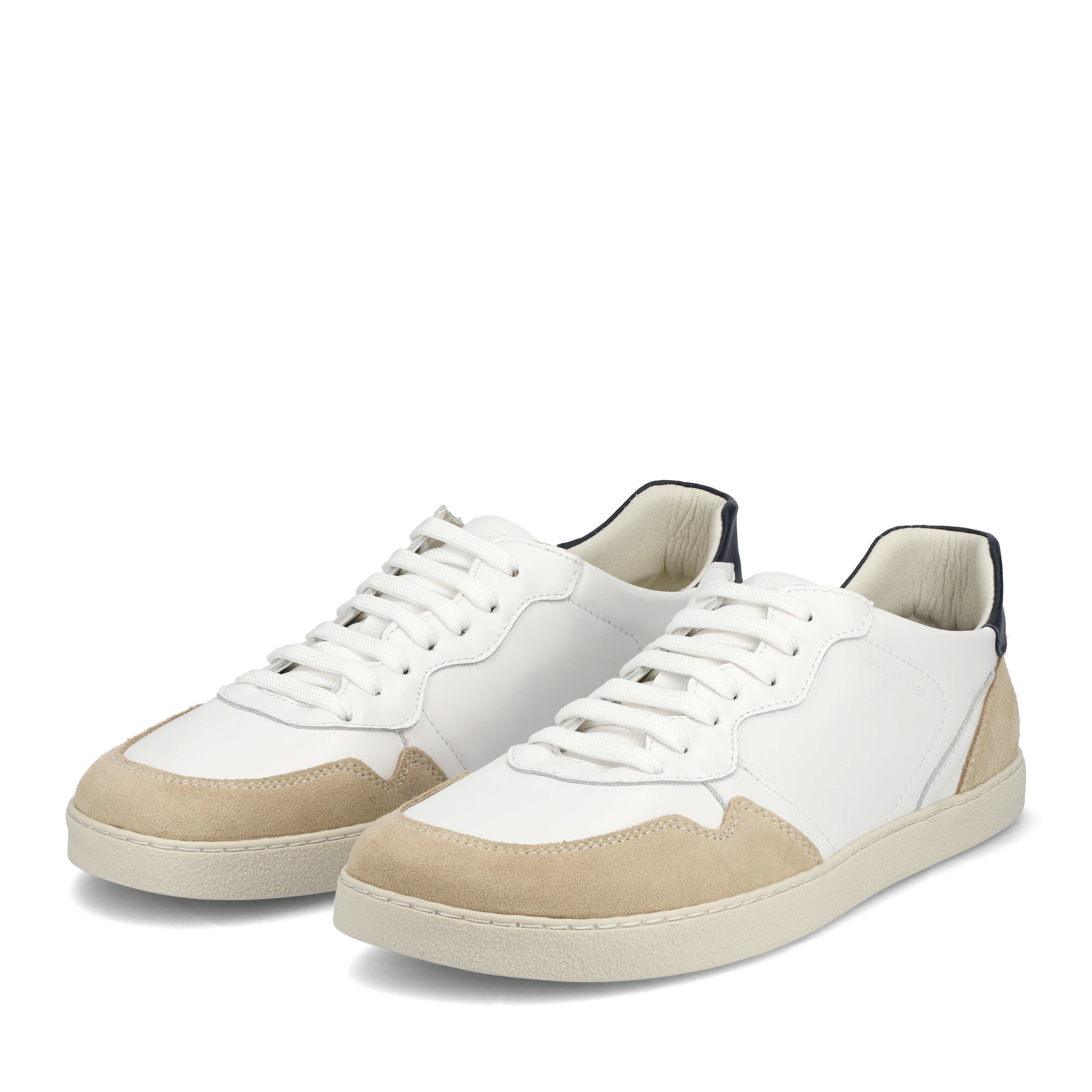 Groundies Tallinn Men barfods sneaker til mænd i farven white / navy, par