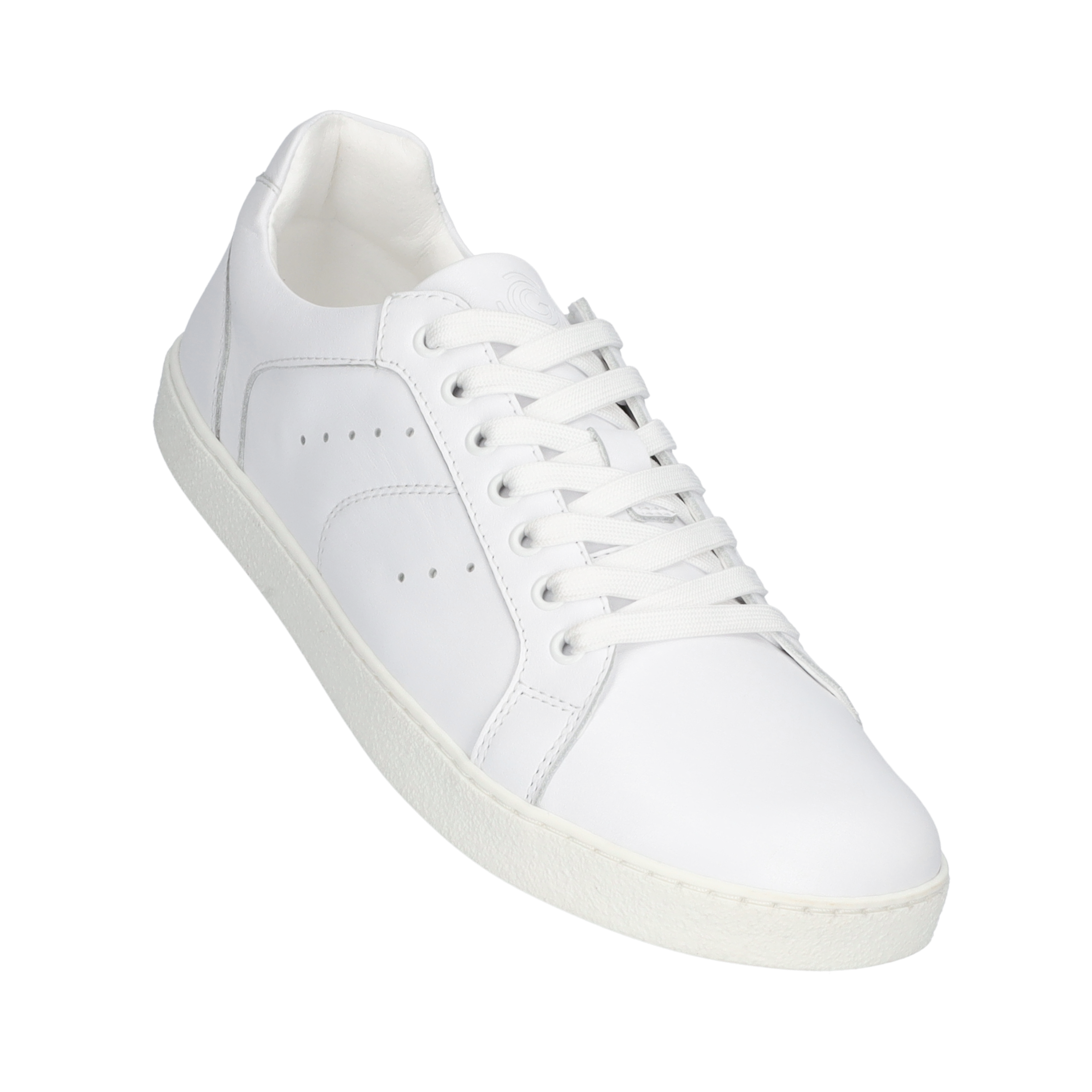 Groundies Universe Pure barfods sneakers til mænd i farven white, vinklet