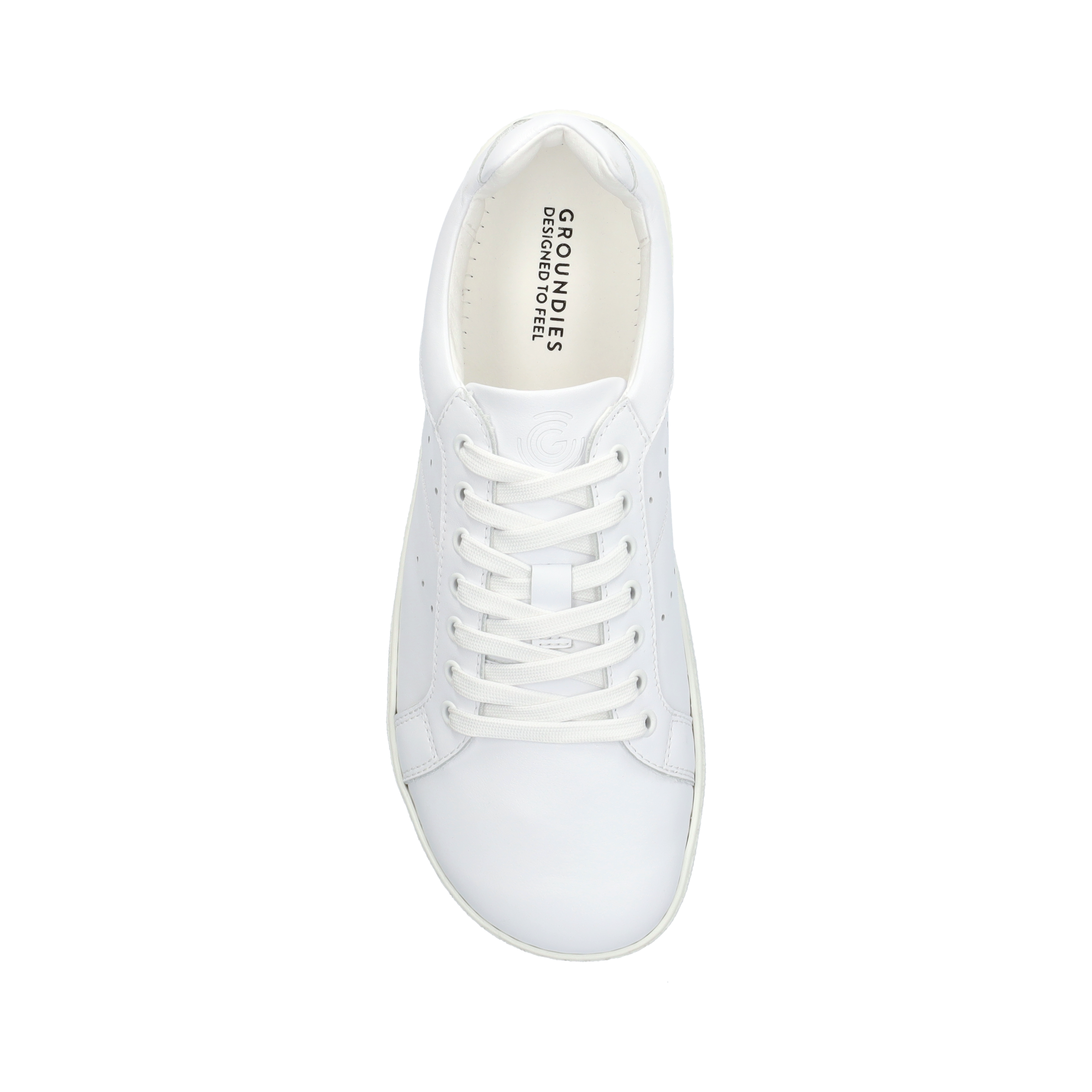 Groundies Universe Pure barfods sneakers til mænd i farven white, top