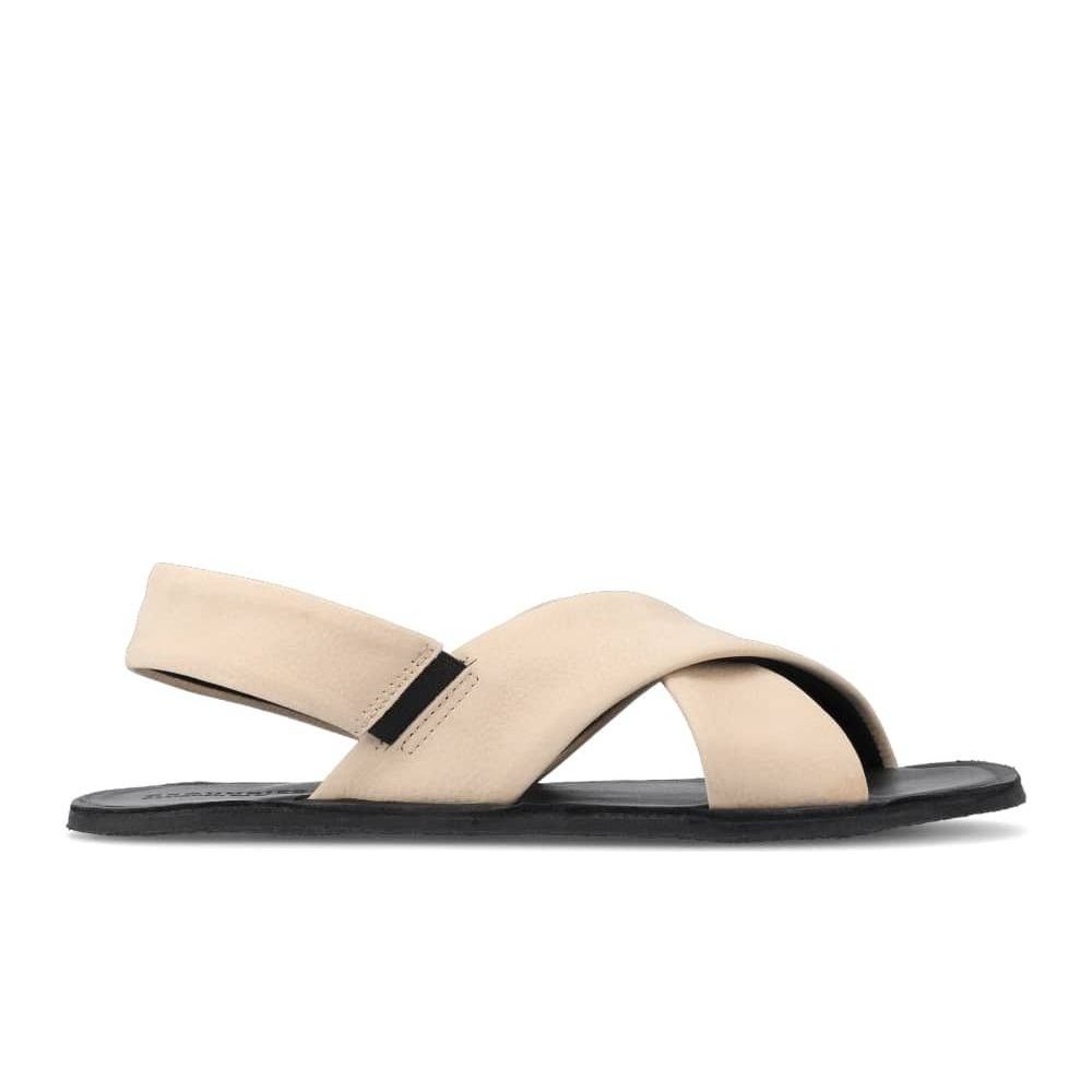 Groundies Verona Women barfods sandaler til kvinder i farven beige / black, yderside