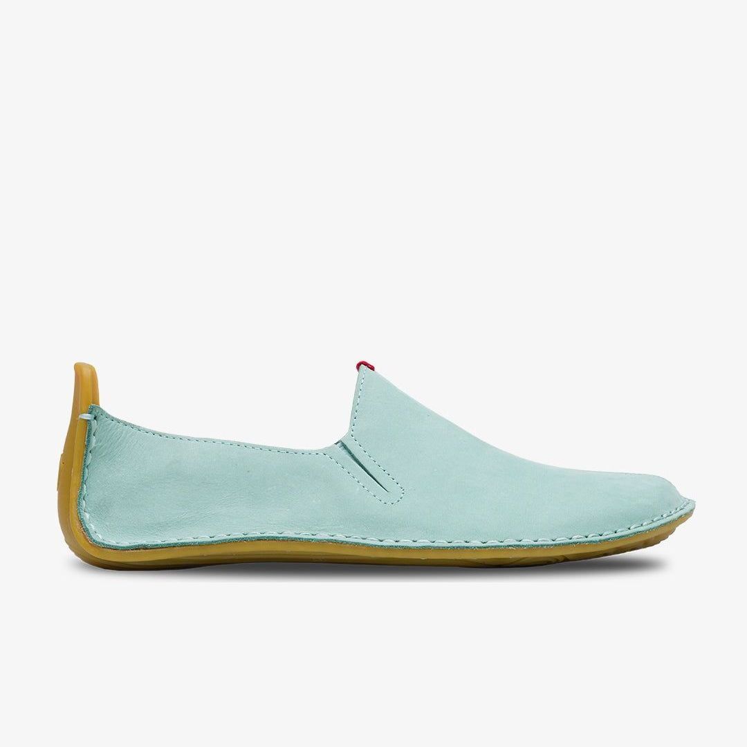 Vivobarefoot Ababa II Womens barfods mokkasiner til kvinder i farven blue haze, yderside