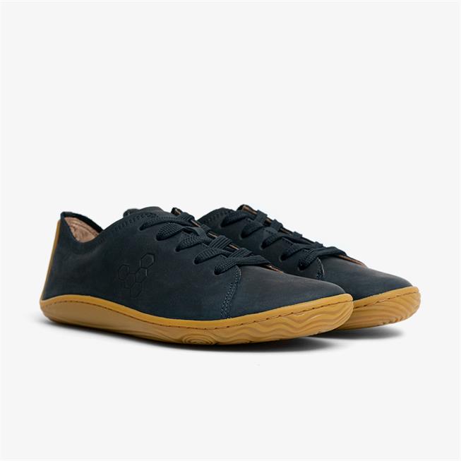 Vivobarefoot Addis Mens barfods lædersko til mænd i farven navy, par