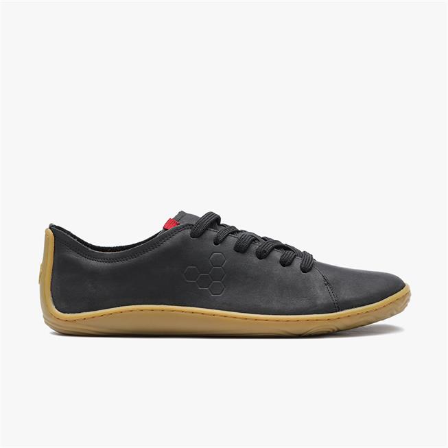 Vivobarefoot Addis Mens barfods lædersko til mænd i farven black, yderside