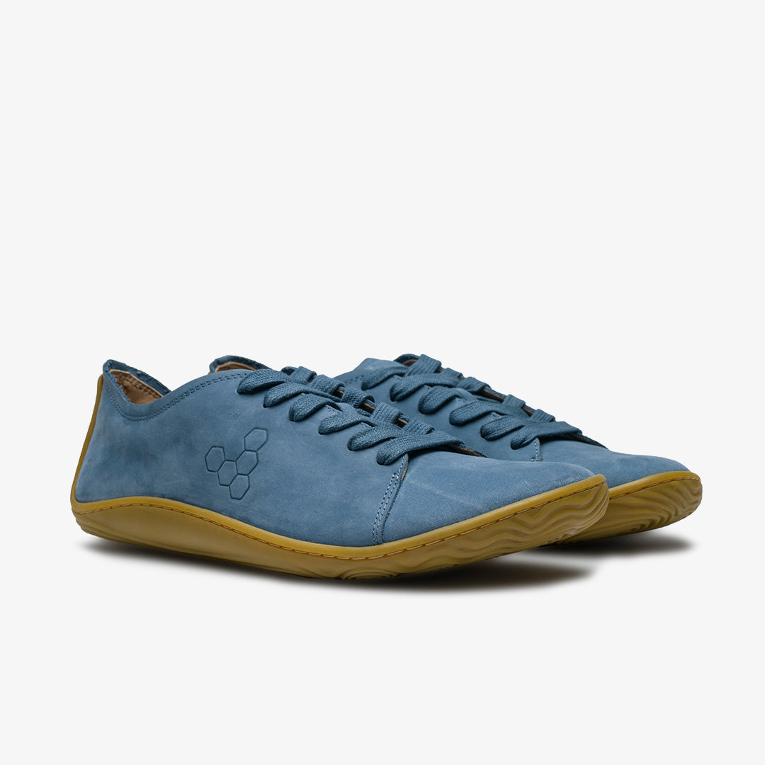 Vivobarefoot Addis Mens barfods lædersko til mænd i farven indigo, par