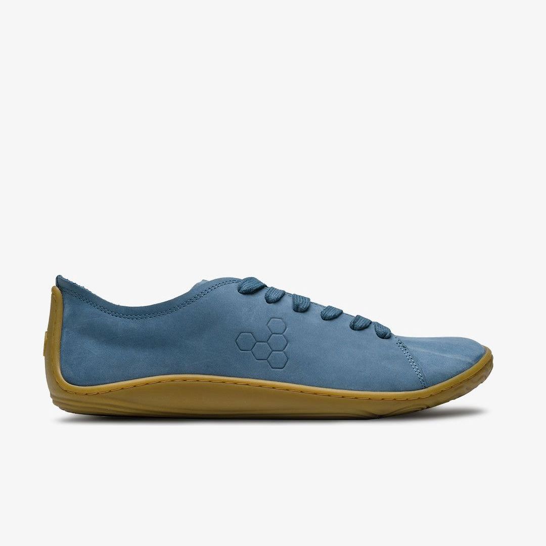 Vivobarefoot Addis Mens barfods lædersko til mænd i farven indigo, yderside