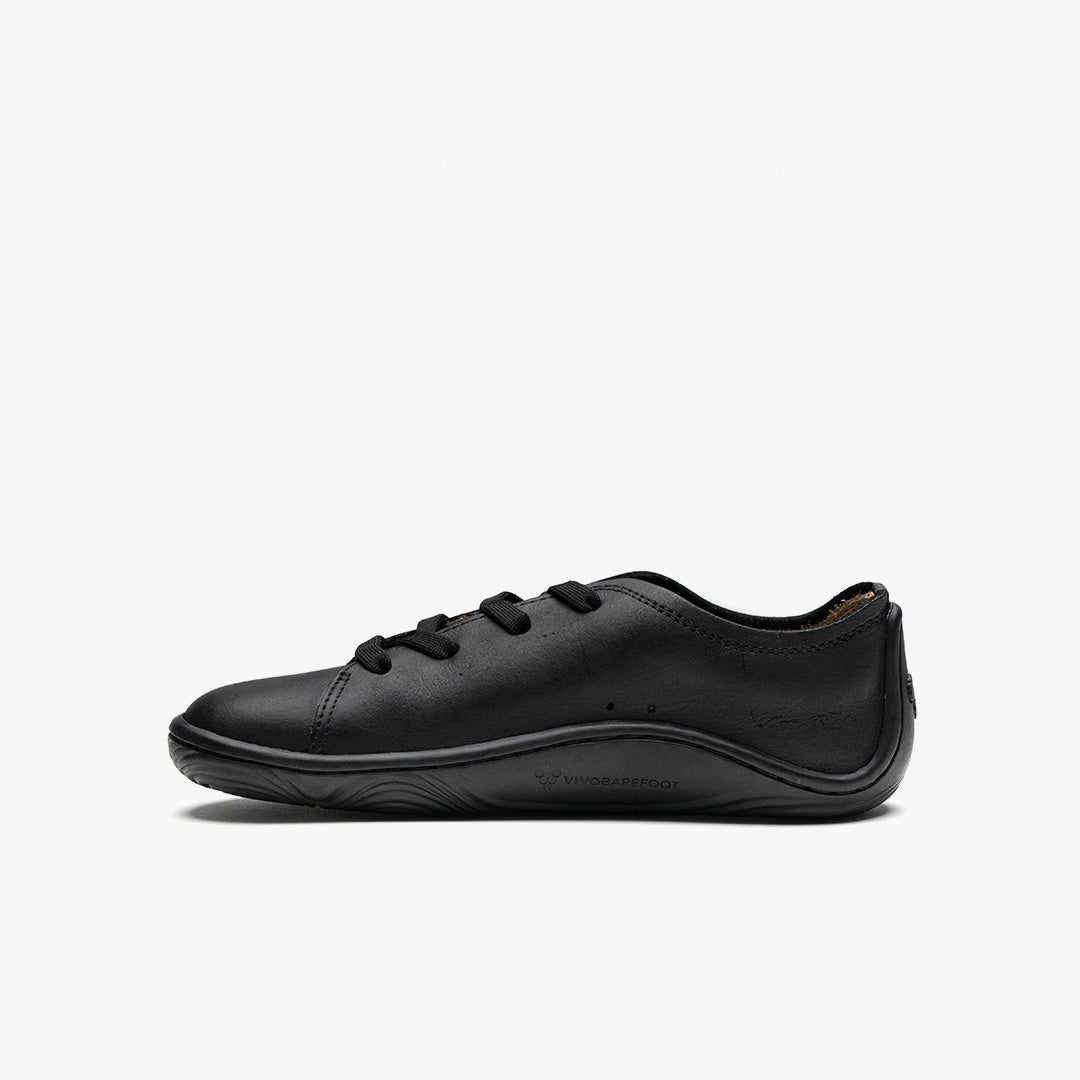 Vivobarefoot Addis School Juniors barfods sneakers til teenager i farven obsidian, inderside