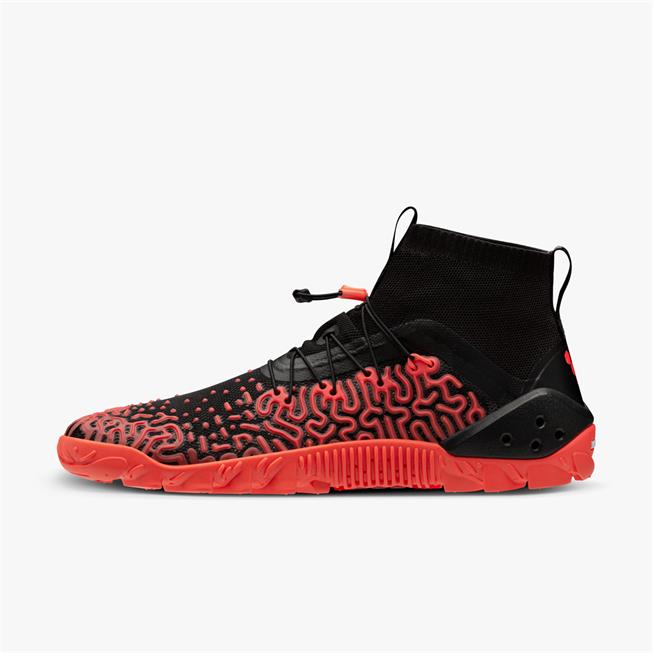 Vivobarefoot ESC Tempest Womens barfods vandstøvler til kvinder i farven black/neon coral, inderside