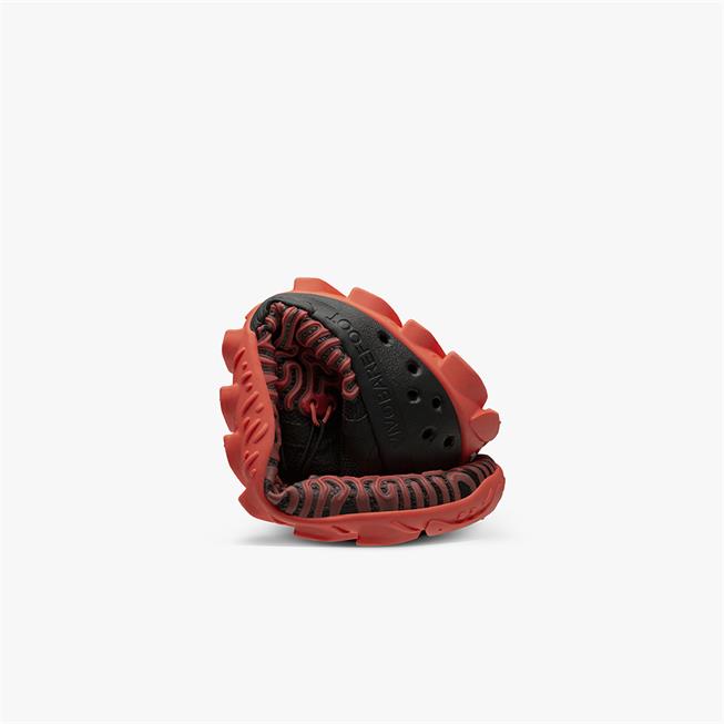 Vivobarefoot ESC Tempest Womens barfods vandstøvler til kvinder i farven black/neon coral, rullet