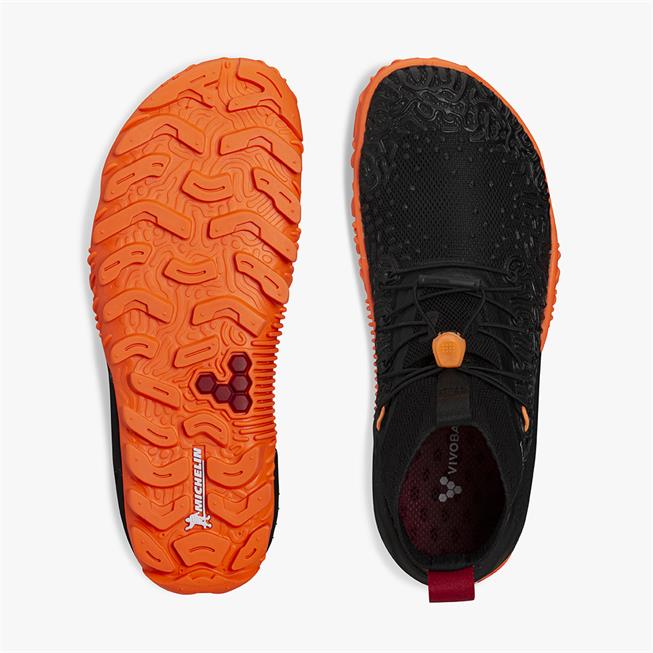 Vivobarefoot ESC Tempest Womens barfods vandstøvler til kvinder i farven black/orange, top