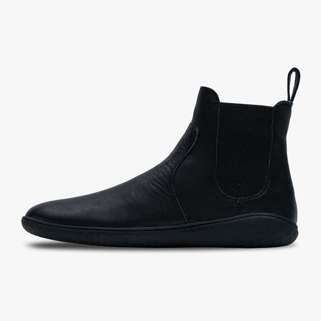 Vivobarefoot Geo Chelsea Womens barfods chelsea boots til kvinder i farven obsidian, inderside