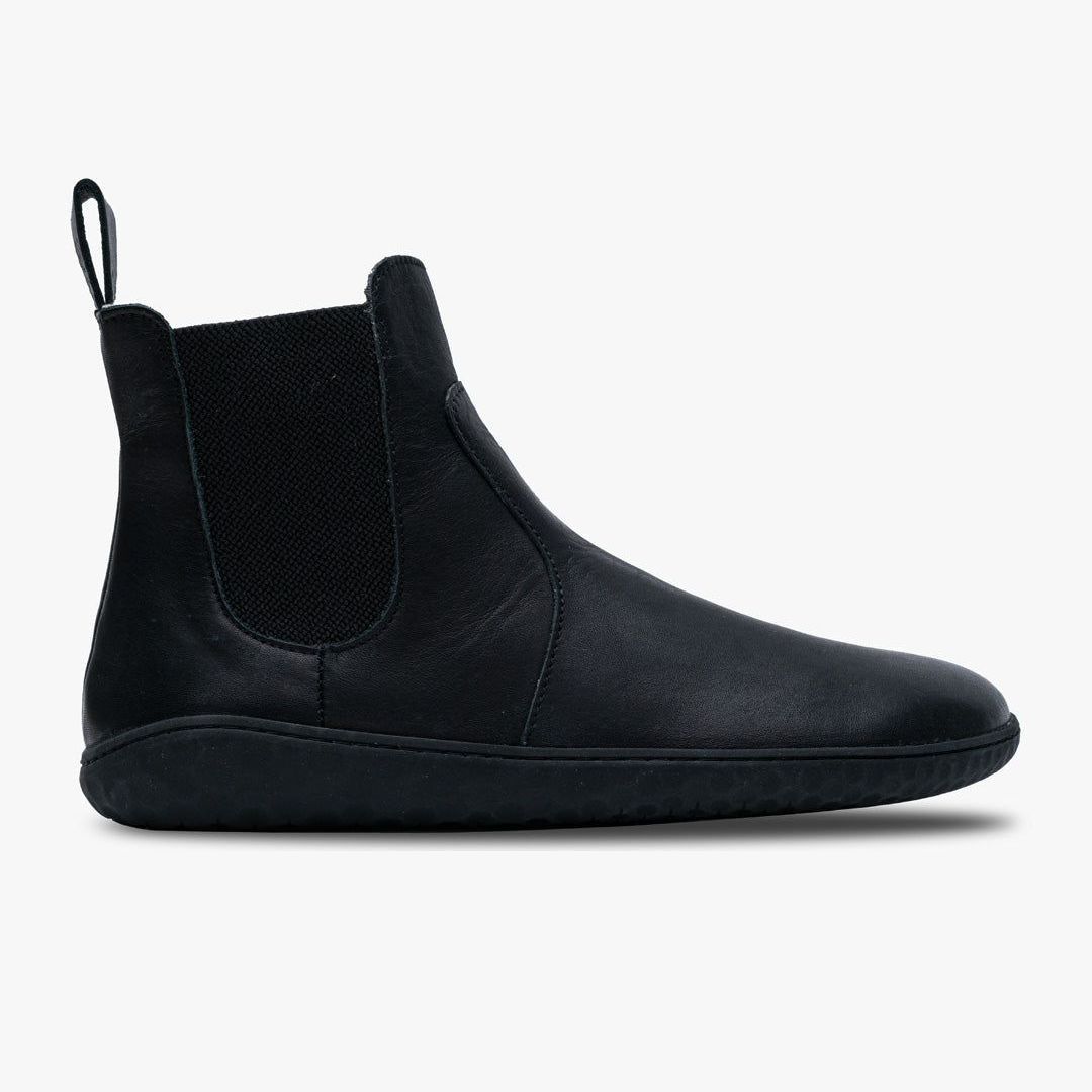 Vivobarefoot Geo Chelsea Womens barfods chelsea boots til kvinder i farven obsidian, yderside