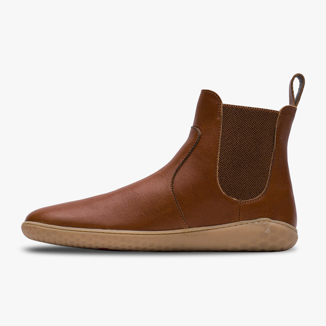 Vivobarefoot Geo Chelsea Womens barfods chelsea boots til kvinder i farven tan, inderside