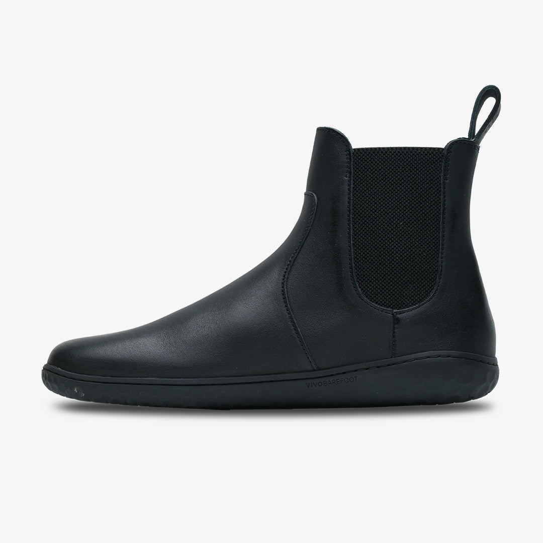 Vivobarefoot Geo Chelsea Womens barfods chelsea boots til kvinder i farven obsidian, inderside