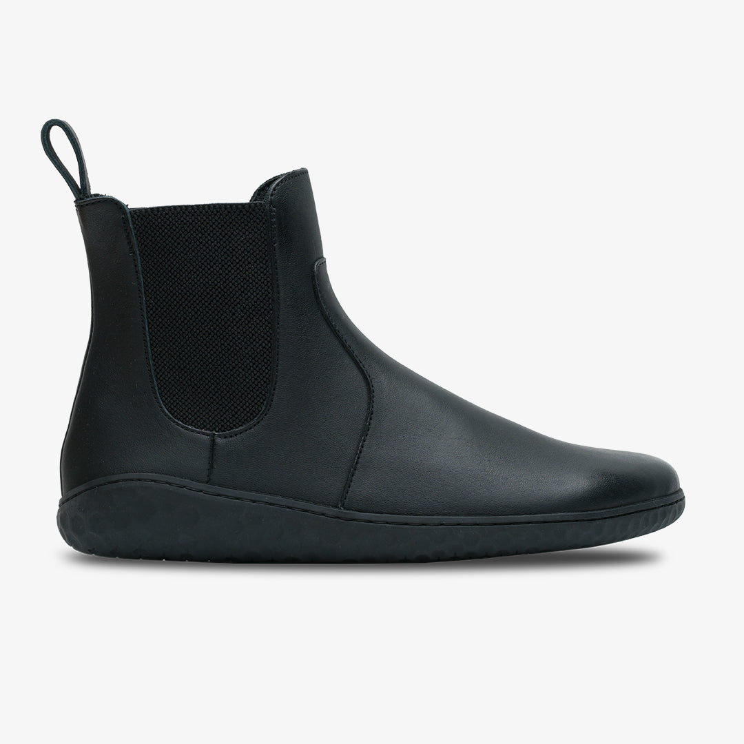 Vivobarefoot Geo Chelsea Womens barfods chelsea boots til kvinder i farven obsidian, yderside