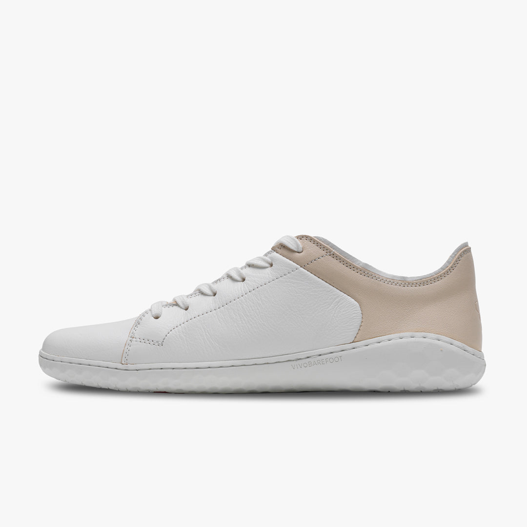 Vivobarefoot Geo Court III Womens barfods sneakers til kvinder i farven off white / pink, inderside