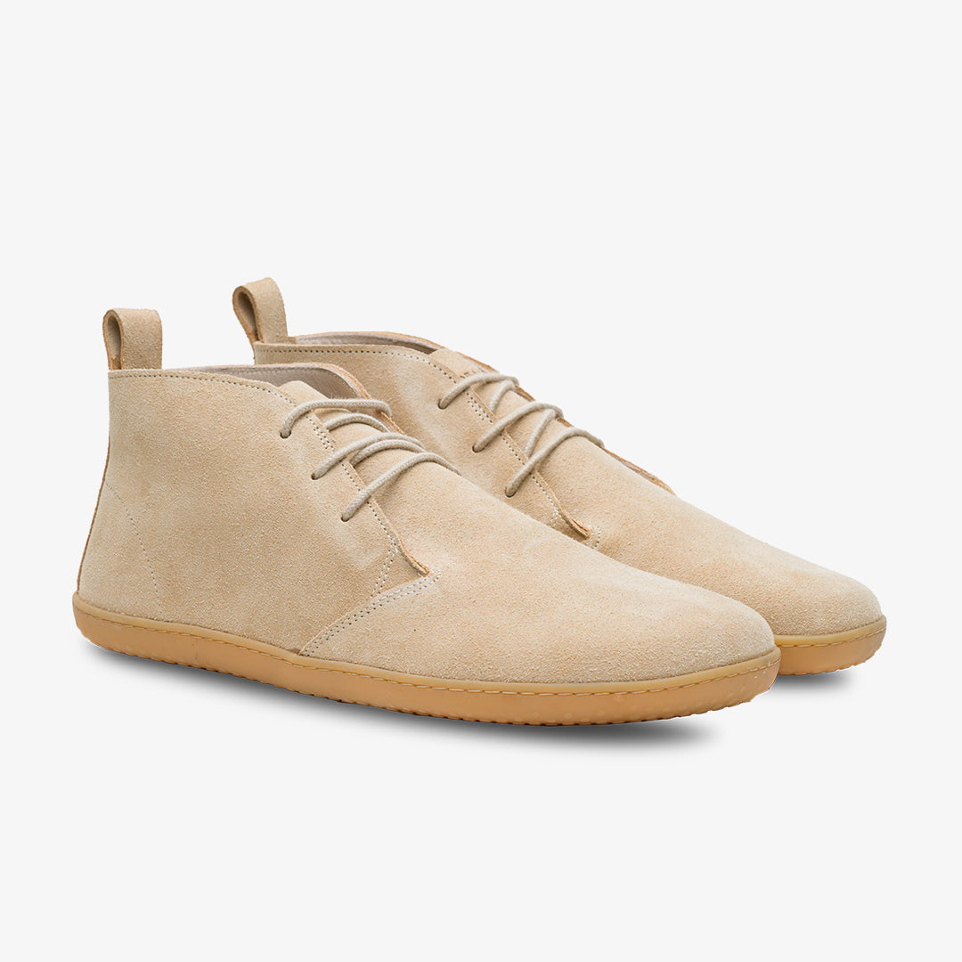 Vivobarefoot Gobi III Mens barfods oxford business sko til mænd i farven honey suede, par