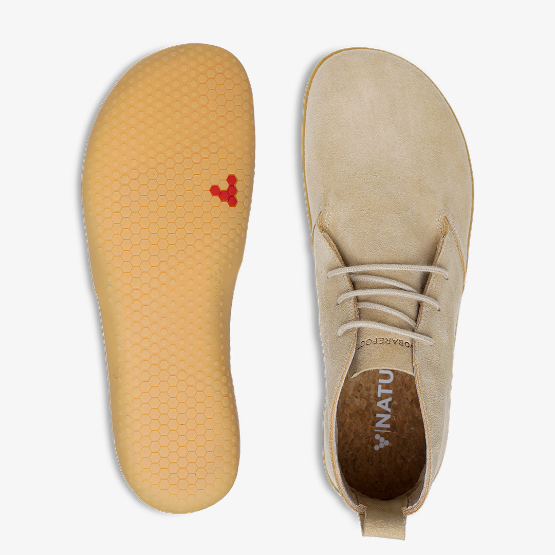 Vivobarefoot Gobi III Mens barfods oxford business sko til mænd i farven honey suede, top