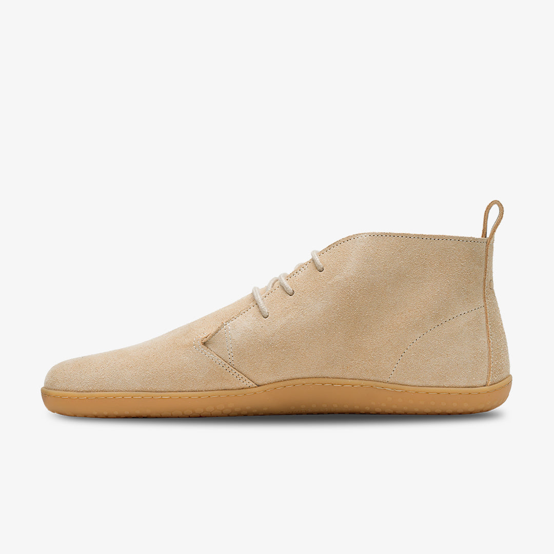 Vivobarefoot Gobi III Mens barfods oxford business sko til mænd i farven honey suede, inderside