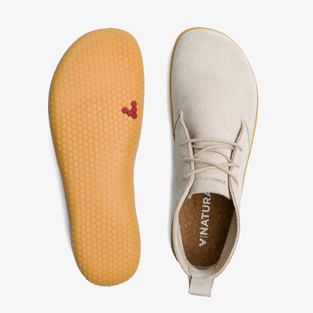 Vivobarefoot Gobi III Mens barfods oxford business sko til mænd i farven sandstone, top