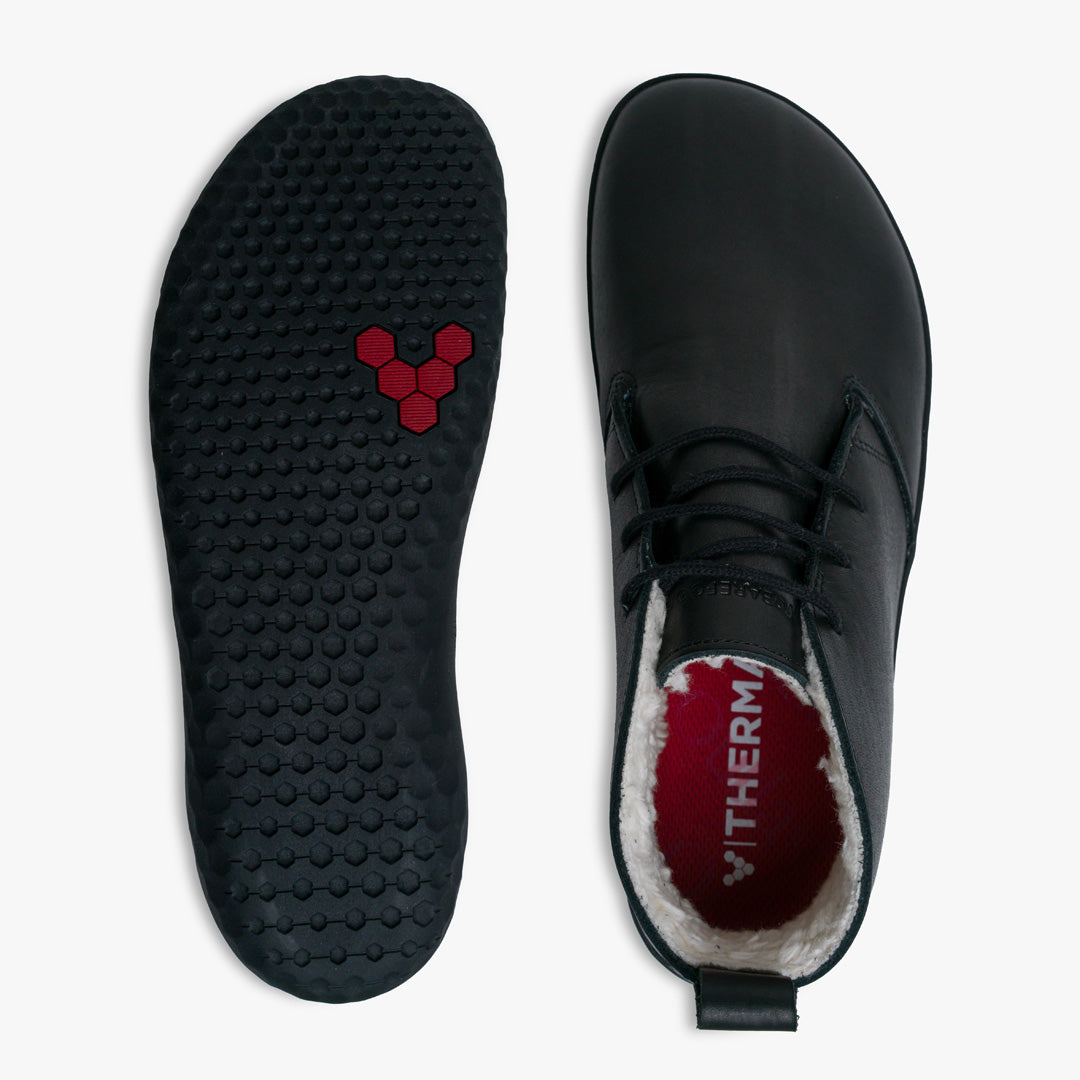 Vivobarefoot Gobi III Winter Mens barfods ørkenstøvler til mænd i farven black, top