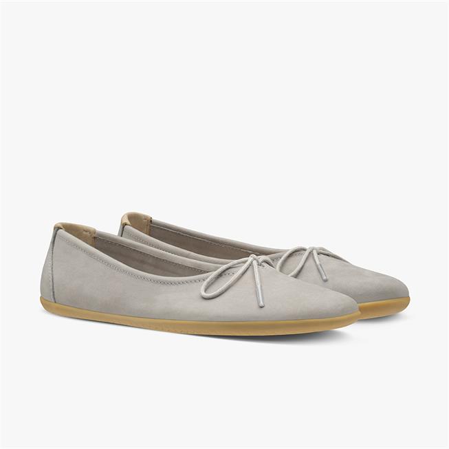 Vivobarefoot Jing Jing Lace barfods ballerinaer til kvinder i farven zinc grey, par