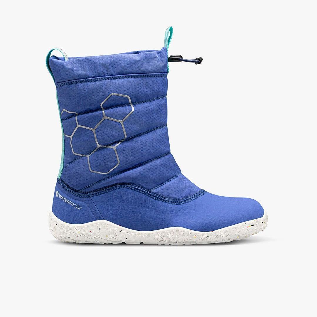 Vivobarefoot Lumi Juniors barfods vinterstøvler til børn i farven arctic angels / amparo blue, yderside