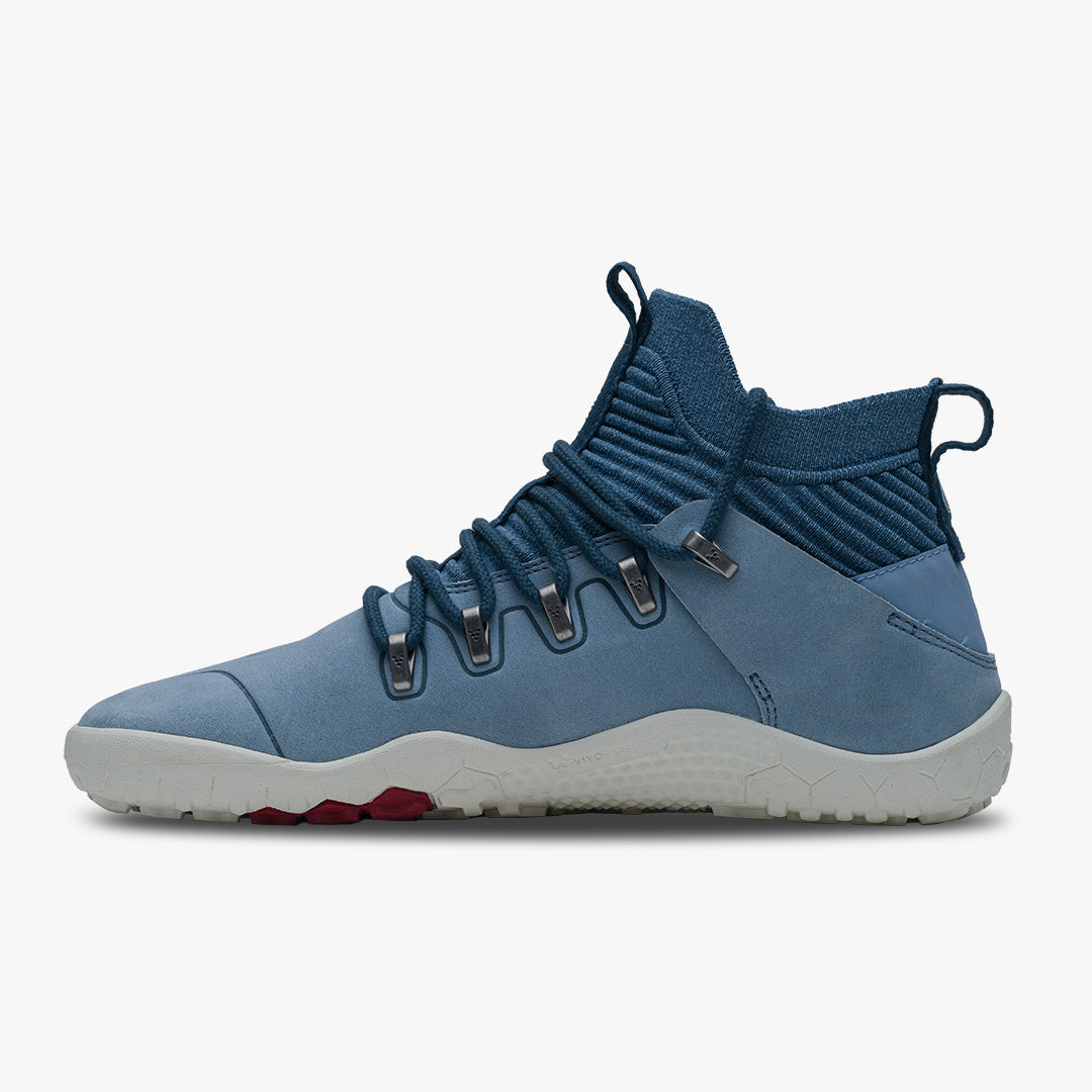 Vivobarefoot Magna FG barfods high sneakers til kvinder i farven haze blue, inderside