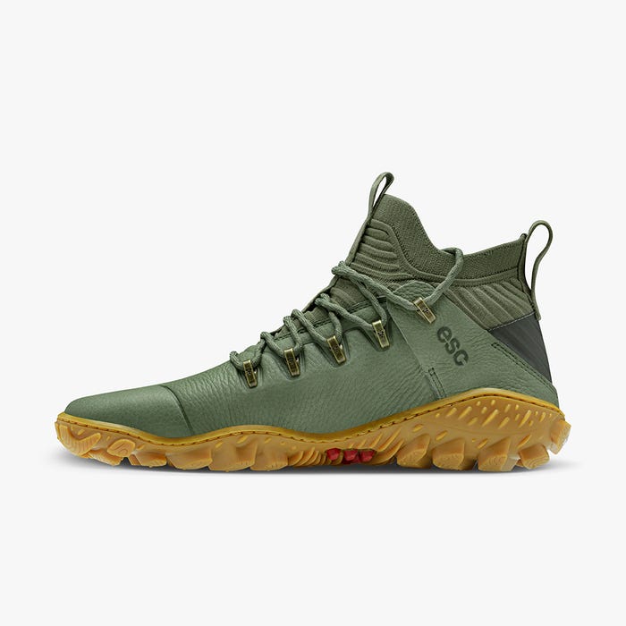 Vivobarefoot Magna Forest ESC Mens barfods outdoor high sneakers til mænd i farven botanical green, inderside