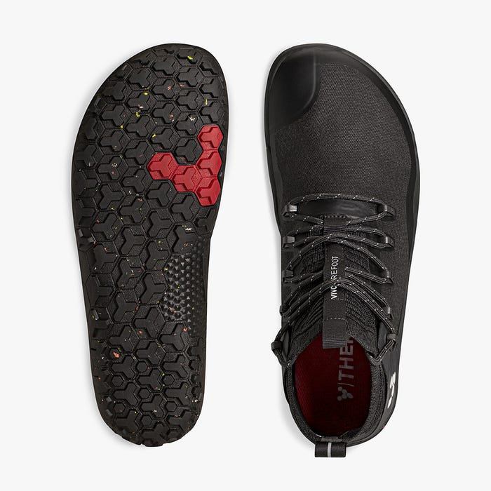 Vivobarefoot Magna Trail II FG barfods vegan high-top sneakers til kvinder i farven obsidian, top