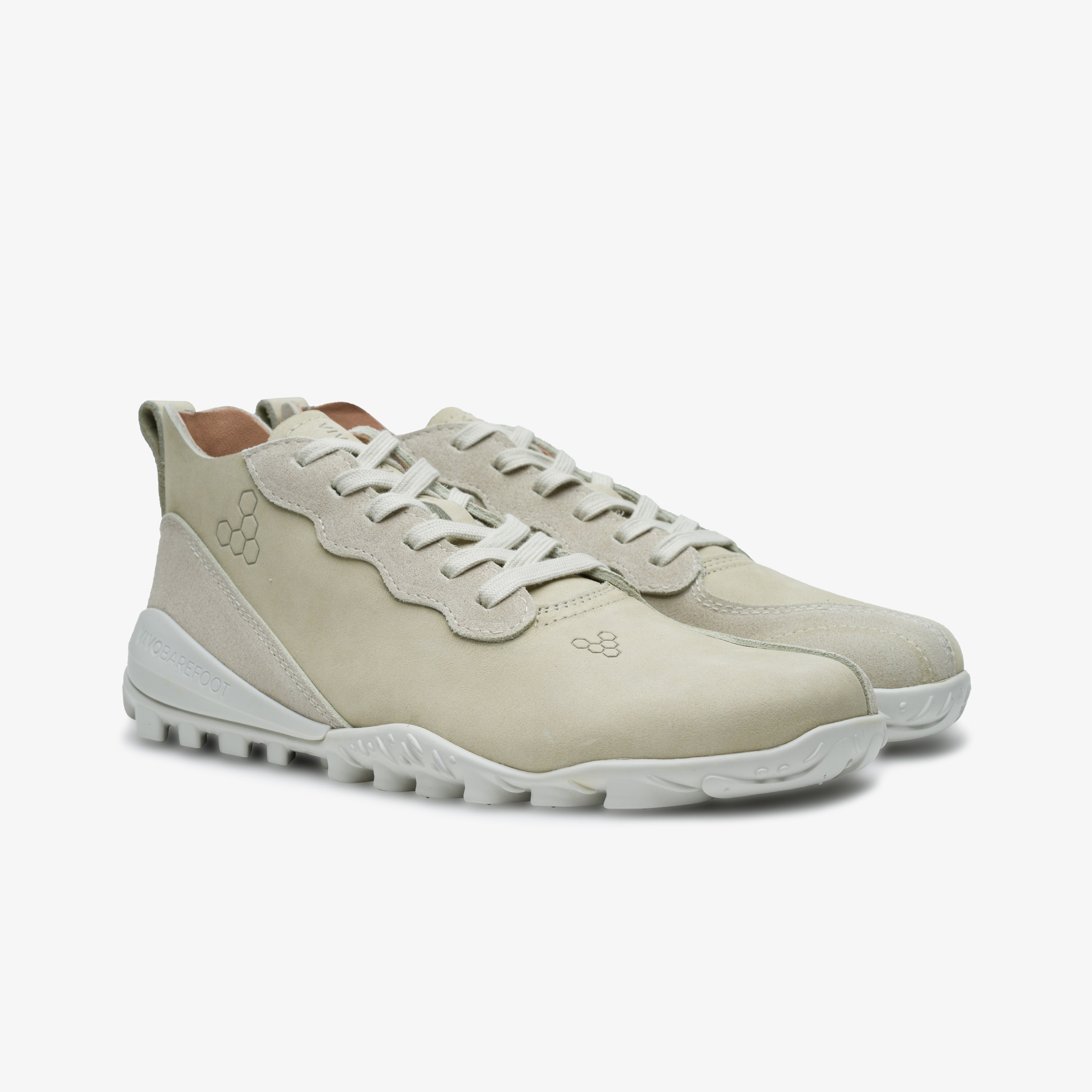 Vivobarefoot Novus Mid Mens barfods high-top sneakers til mænd i farven sandstone, par