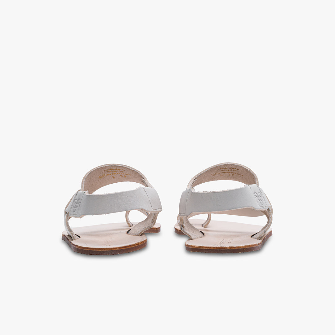 Vivobarefoot Opanka Sandal Womens barfods tåløkke krydsrem sandal til kvinder i farven off white, bagfra