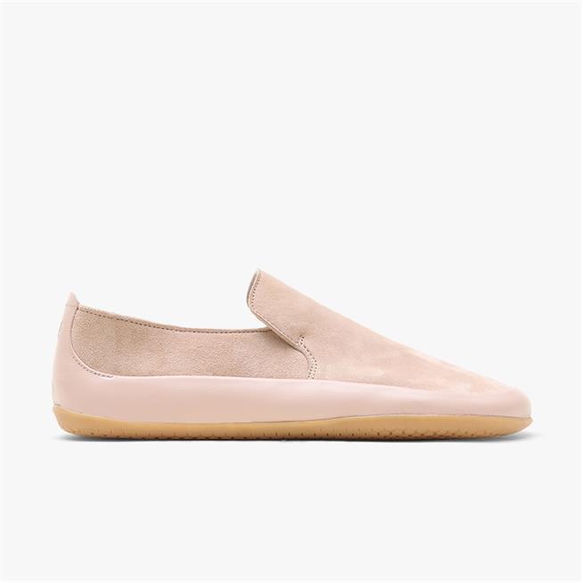 Vivobarefoot Opanka Womens barfods slip on til kvinder i farven pink/granite, yderside